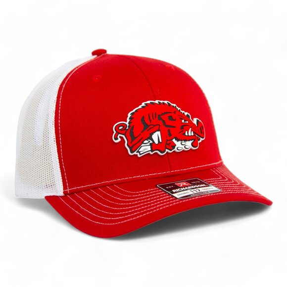 Arkansas Razorbacks Slobbering Hog 3D Snapback Trucker Hat- Red/ White - Picture 2 of 3